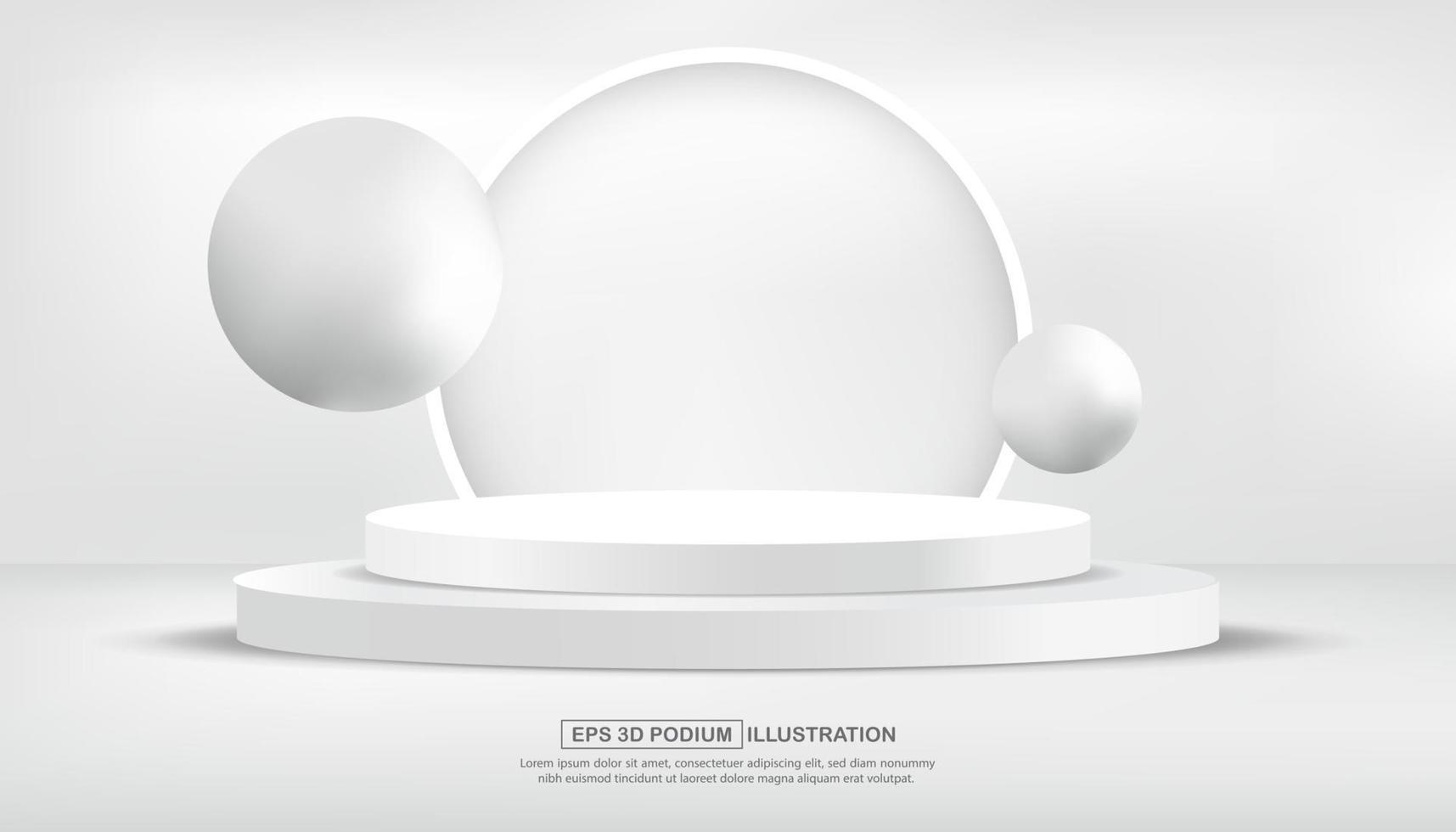 Realistic 3d white podium stand background vector