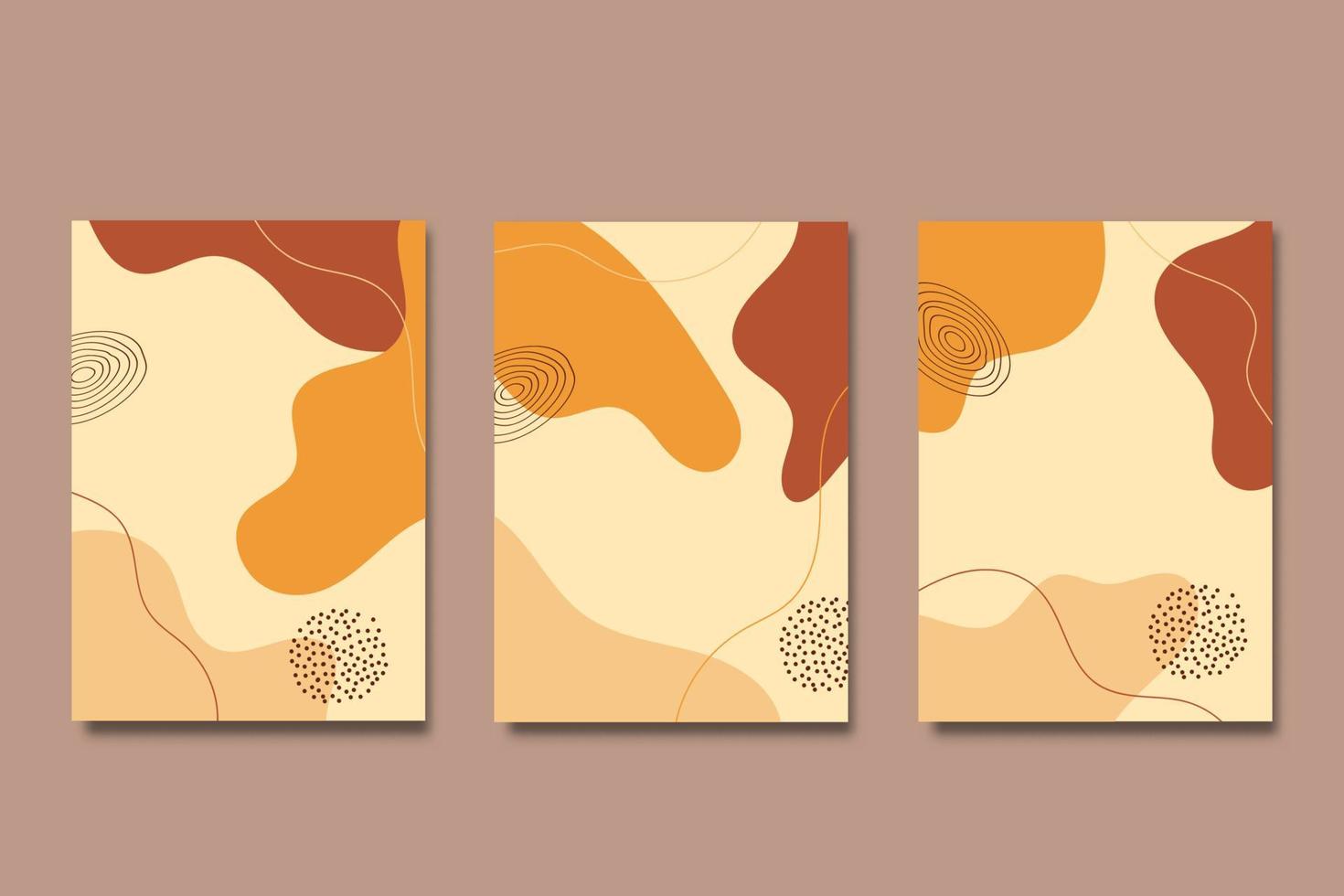 Hand draw abstract shapes cover design collection vector