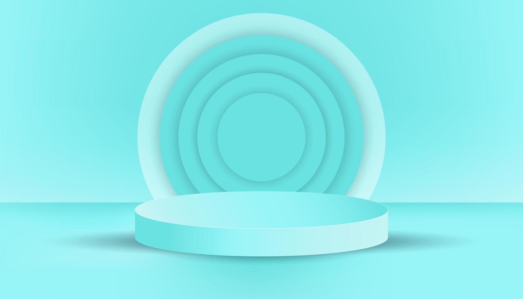 Realistic 3d torquoise blue podium minimal design vector