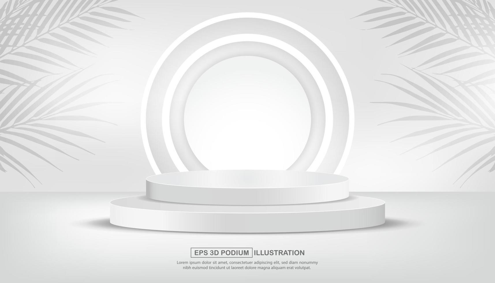 Realistic 3d podium white and grey minimal background vector