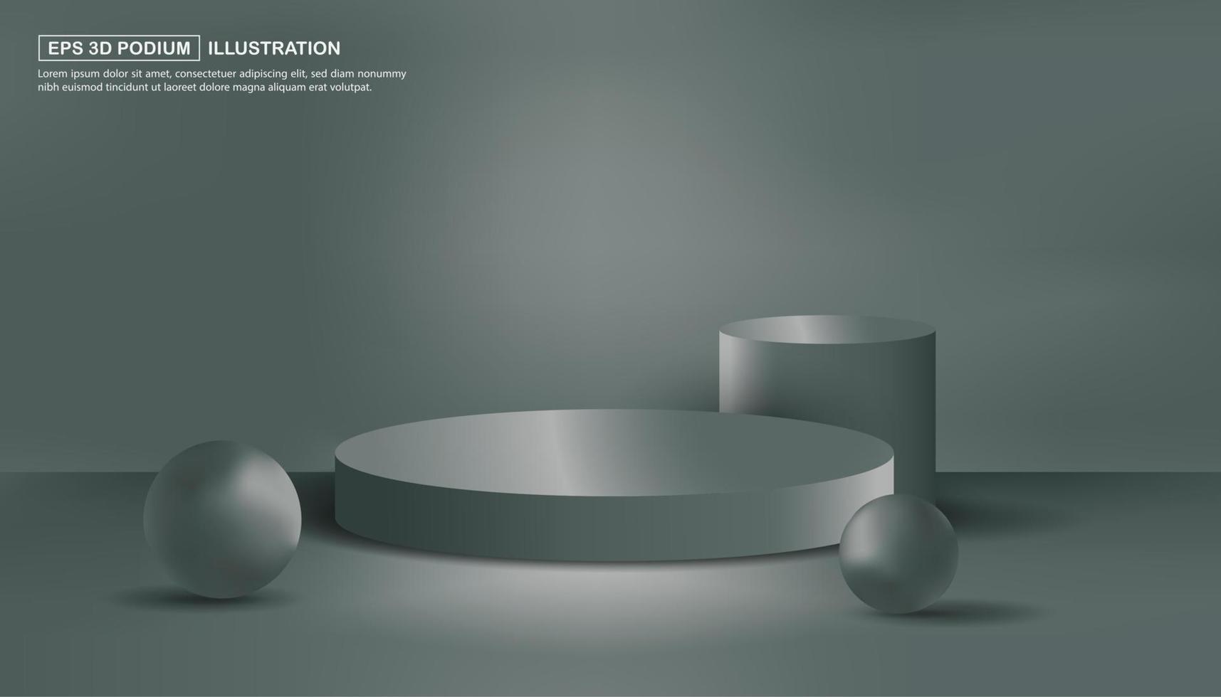 Abstract 3d green podium minimal design vector