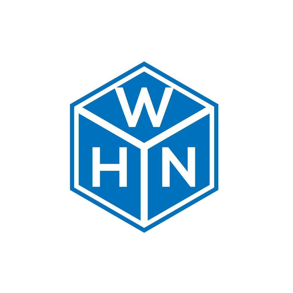 diseño de logotipo de letra whn sobre fondo negro. concepto creativo del logotipo de la letra de las iniciales. diseño de letras whn. vector