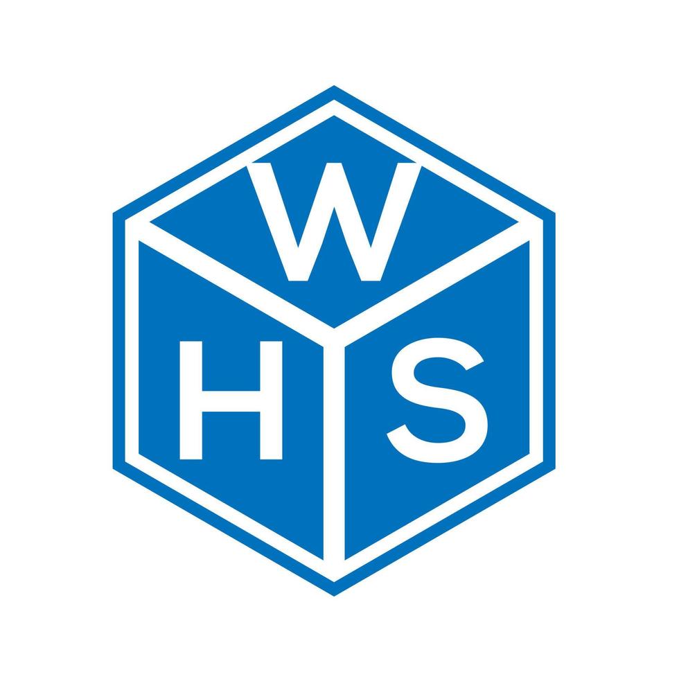 diseño del logotipo de la letra whs sobre fondo negro. concepto creativo del logotipo de la letra de las iniciales. diseño de letra whs. vector