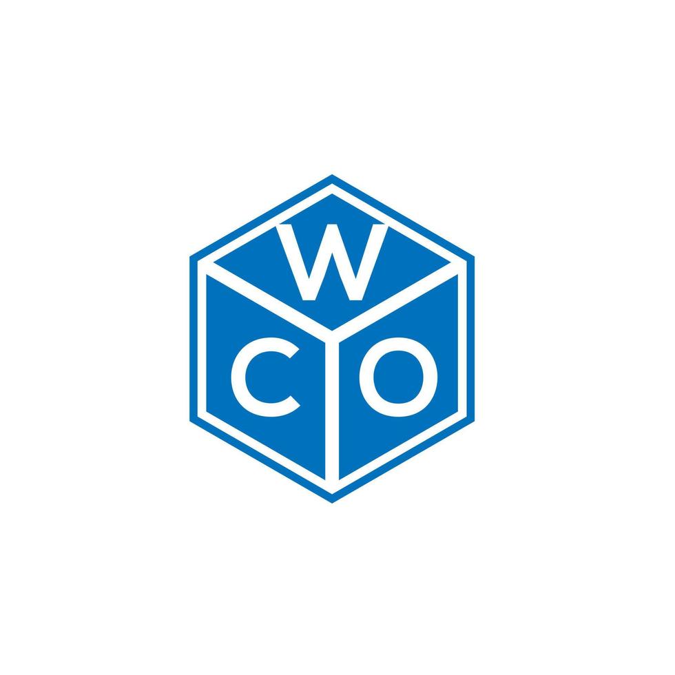 diseño de logotipo de letra wco sobre fondo negro. concepto de logotipo de letra de iniciales creativas de wco. diseño de letras wco. vector