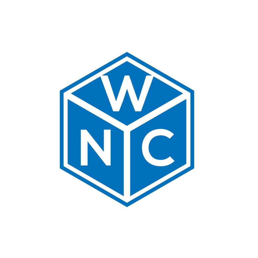 diseño de logotipo de letra wnc sobre fondo negro. concepto de logotipo de letra de iniciales creativas de wnc. diseño de letras wnc. vector