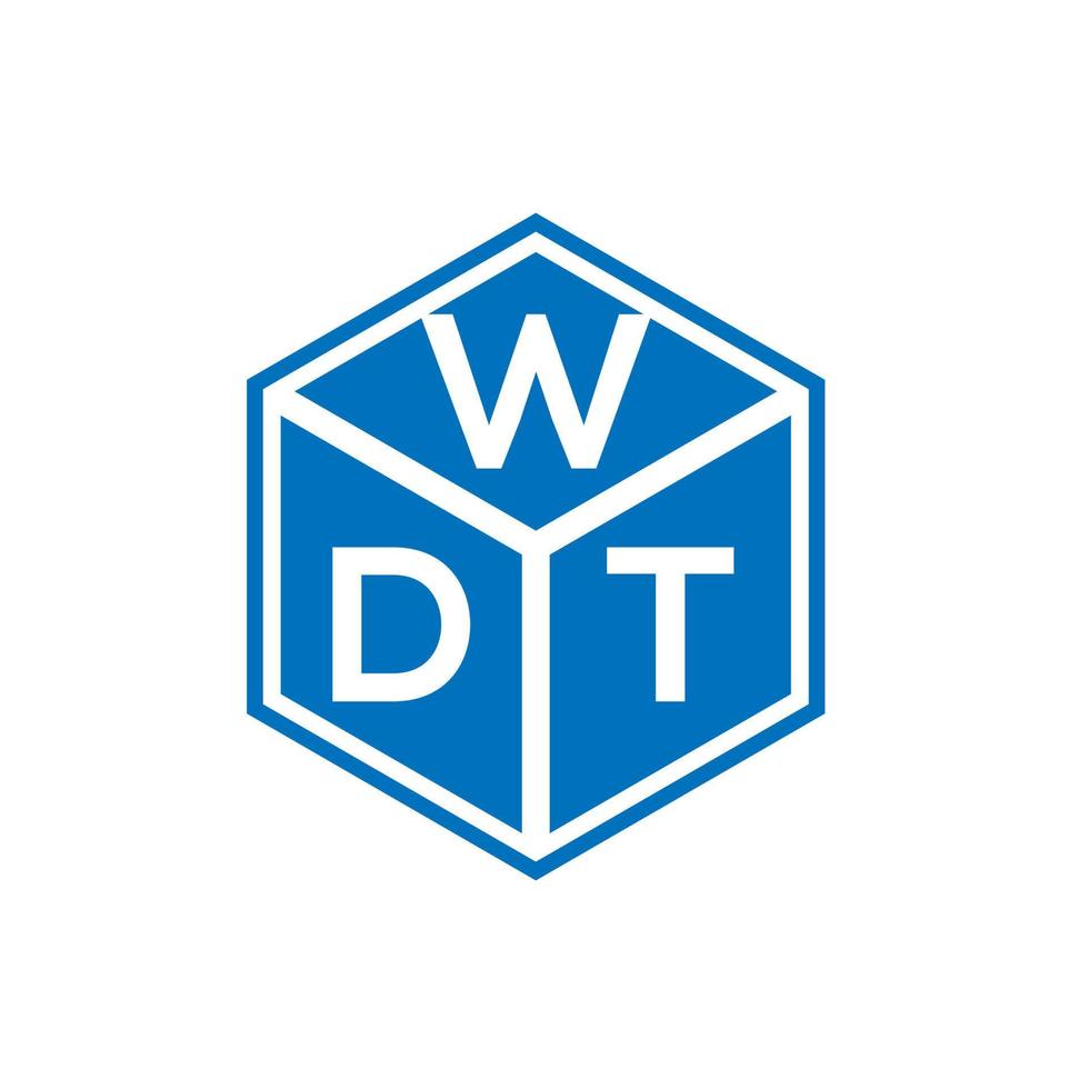 diseño de logotipo de letra wdt sobre fondo negro. concepto de logotipo de letra de iniciales creativas wdt. diseño de letras wdt. vector