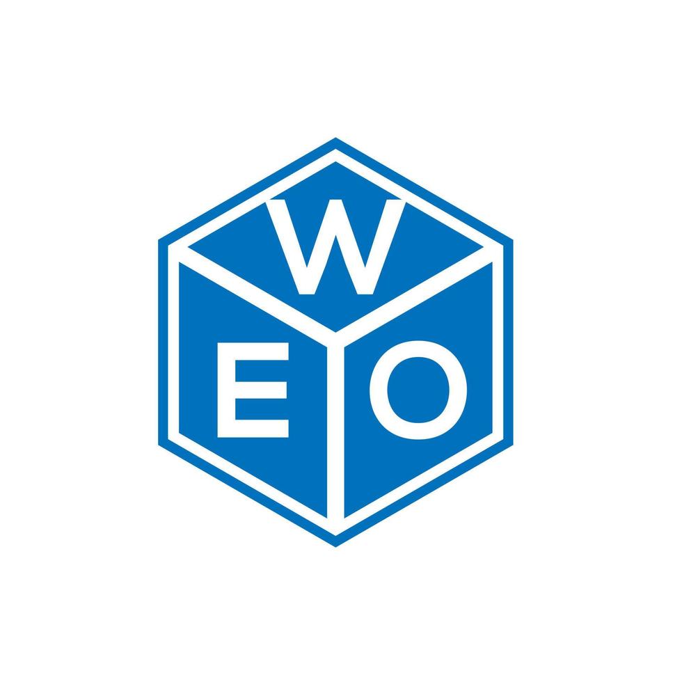 diseño del logotipo de la letra weo sobre fondo negro. concepto de logotipo de letra inicial creativa weo. diseño de letras weo. vector