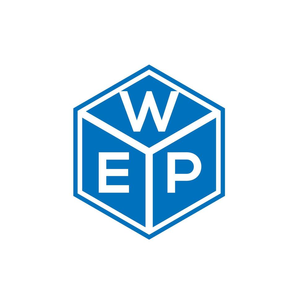 diseño de logotipo de letra wep sobre fondo negro. concepto de logotipo de letra de iniciales creativas wep. diseño de letras wep. vector