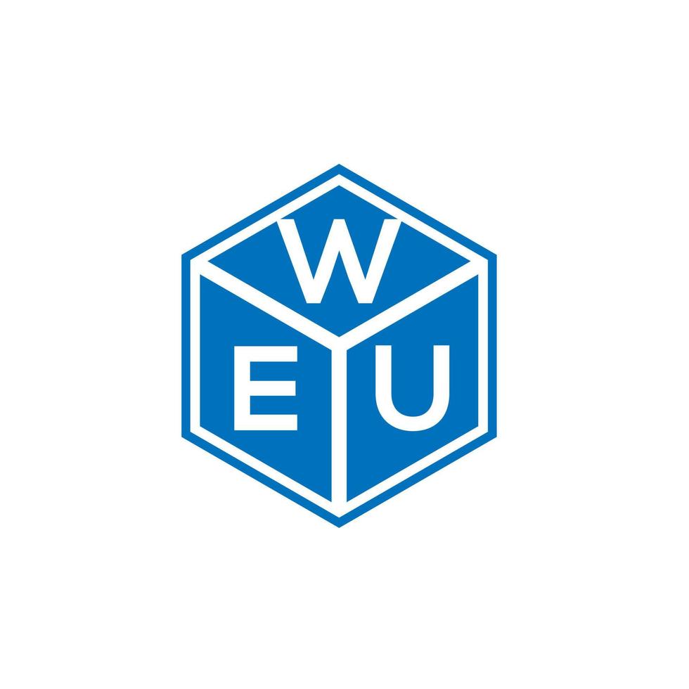 diseño del logotipo de la letra weu sobre fondo negro. concepto creativo del logotipo de la letra de las iniciales weu. diseño de letras weu. vector