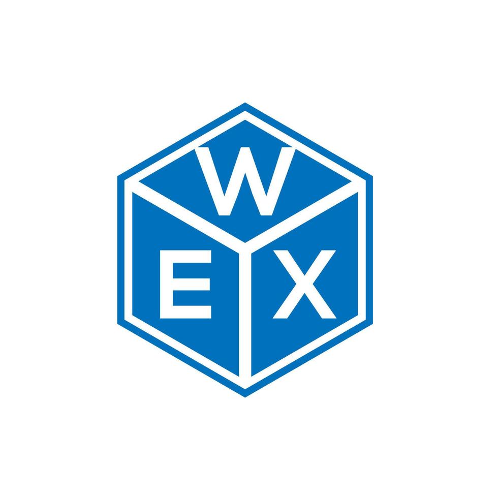WEX letter logo design on black background. WEX creative initials letter logo concept. WEX letter design. vector