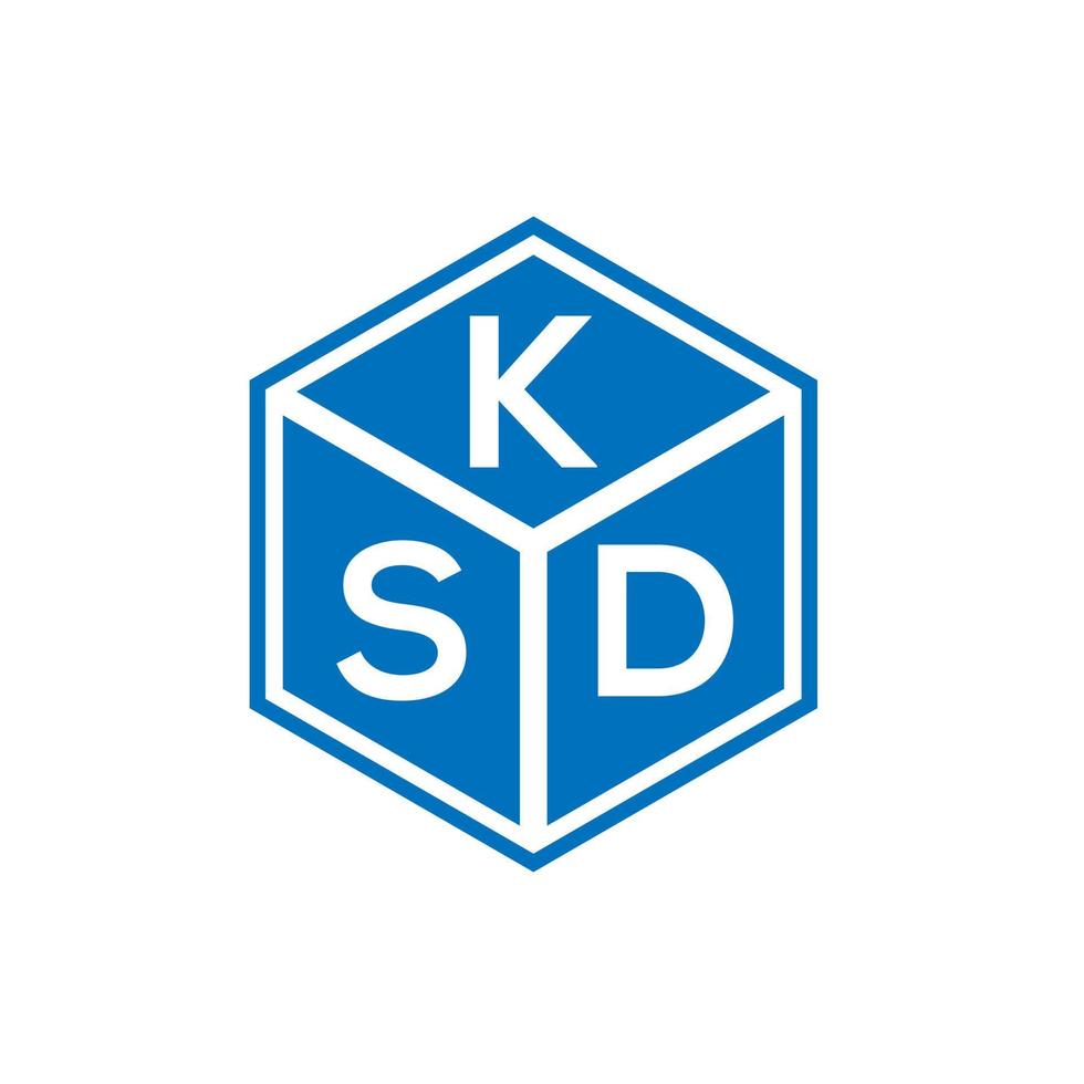 diseño del logotipo de la letra ksd sobre fondo negro. concepto de logotipo de letra de iniciales creativas ksd. diseño de letras ksd. vector