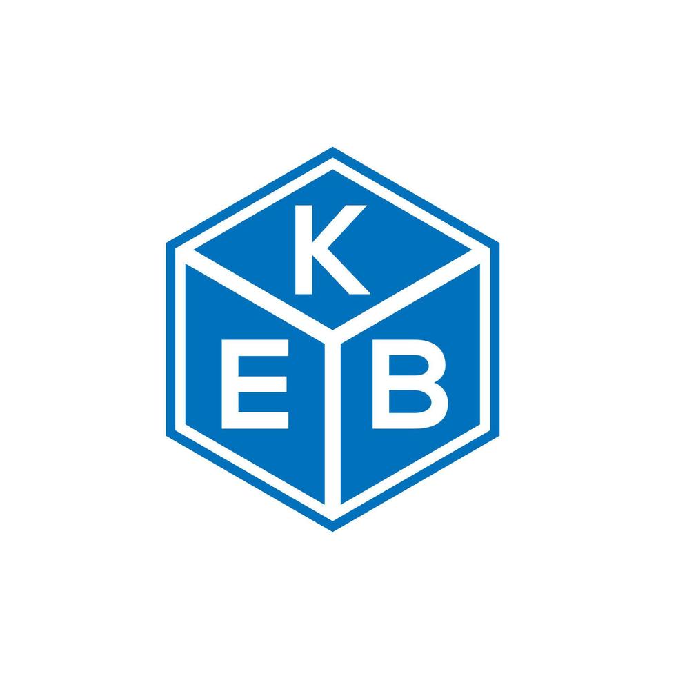 diseño de logotipo de letra keb sobre fondo negro. concepto de logotipo de letra inicial creativa keb. diseño de letras keb. vector