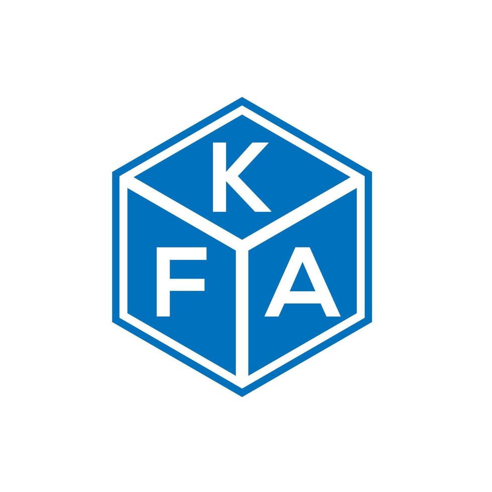 diseño del logotipo de la letra kfa sobre fondo negro. concepto de logotipo de letra de iniciales creativas kfa. diseño de letras kfa. vector