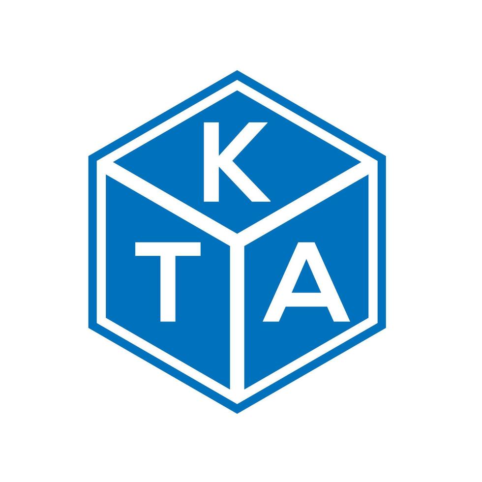 diseño del logotipo de la letra kta sobre fondo negro. concepto de logotipo de letra de iniciales creativas kta. diseño de letras kta. vector