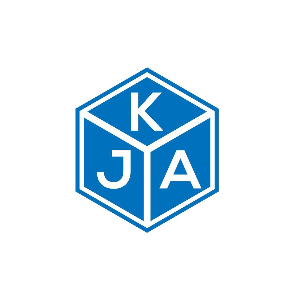 diseño del logotipo de la letra kja sobre fondo negro. concepto de logotipo de letra de iniciales creativas kja. diseño de letras kja. vector