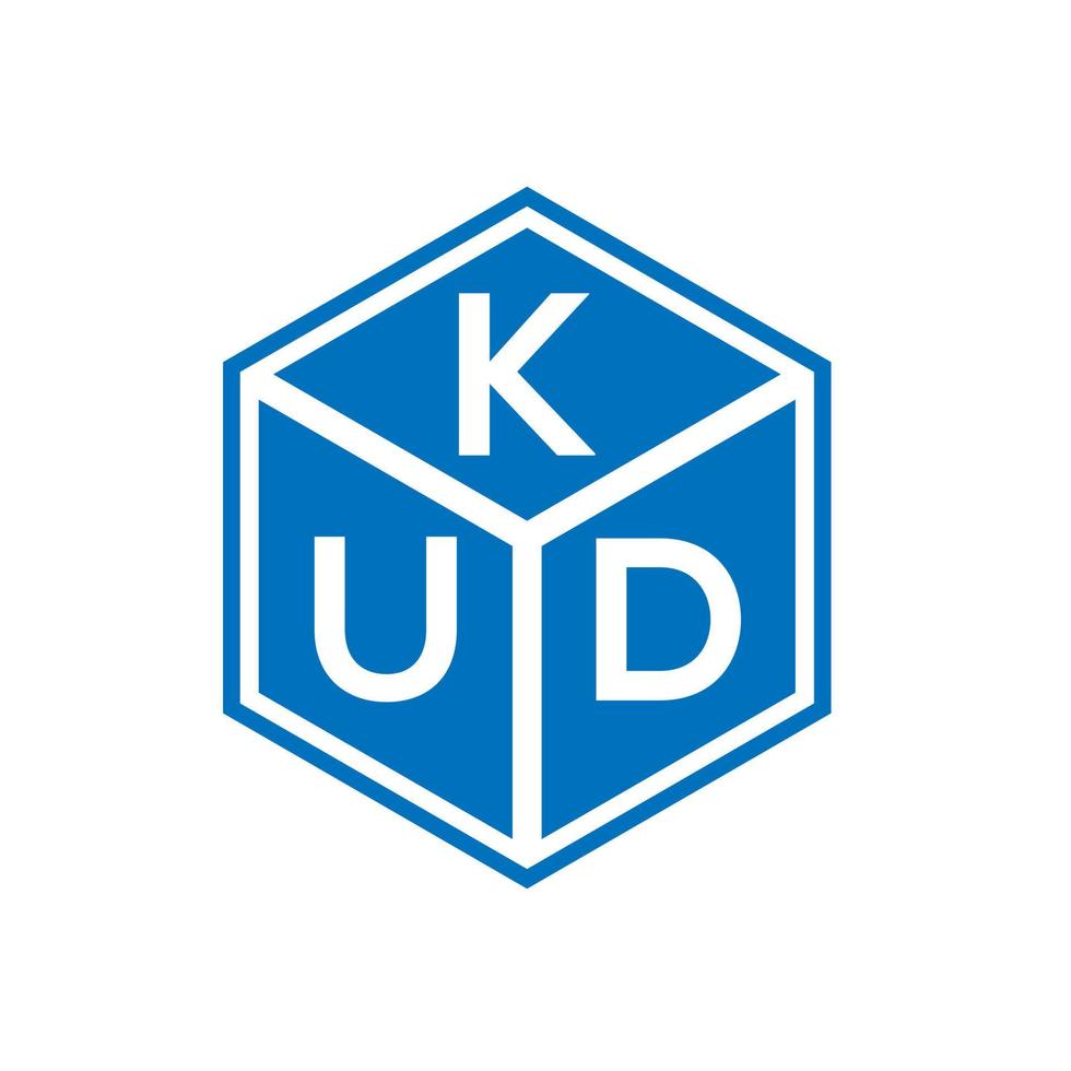 diseño de logotipo de letra kud sobre fondo negro. concepto de logotipo de letra de iniciales creativas kud. diseño de letras kud. vector