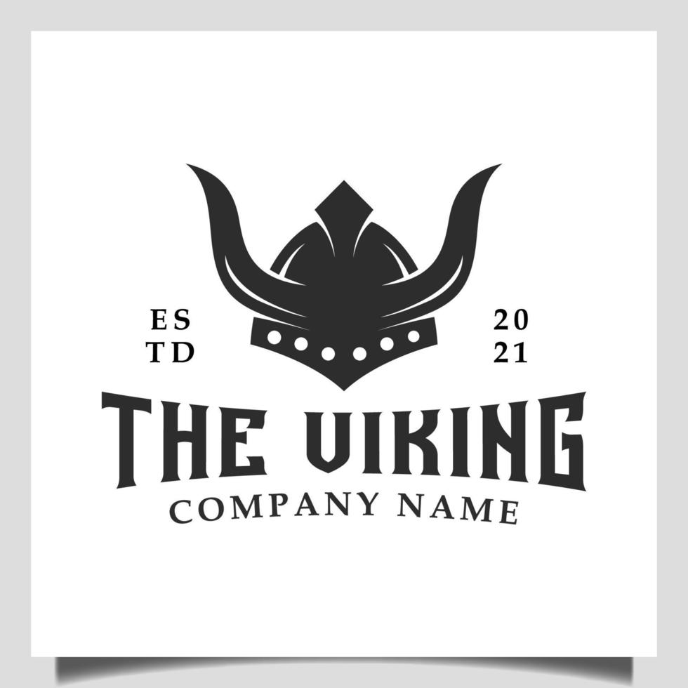 diseño de logotipo de casco de armadura vikinga de silueta para ajuste, gimnasio, club de juegos, deporte vector