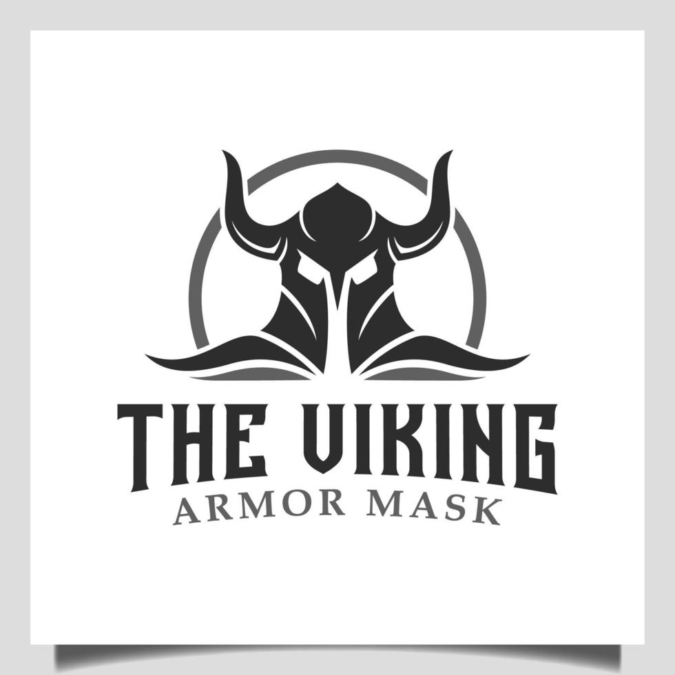 Viking Armor Helmet logo design for Fit, Gym, Game Club, Sport vector