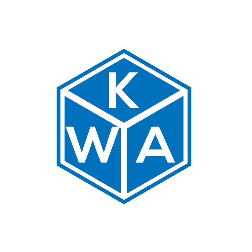 diseño del logotipo de la letra kwa sobre fondo negro. concepto de logotipo de letra de iniciales creativas kwa. diseño de letras kwa. vector