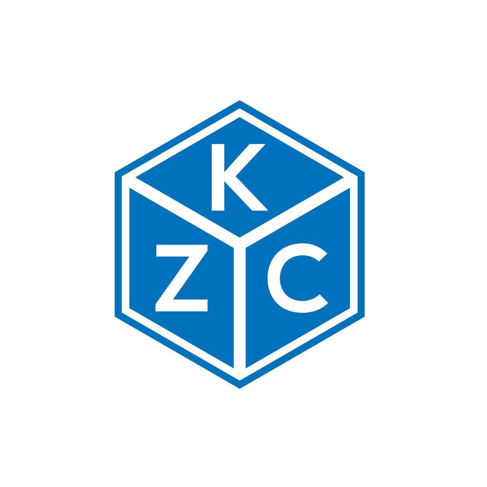 diseño del logotipo de la letra kzc sobre fondo negro. concepto de logotipo de letra de iniciales creativas kzc. diseño de letras kzc. vector