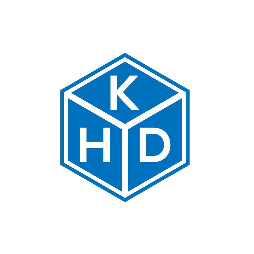 diseño del logotipo de la letra khd sobre fondo negro. concepto de logotipo de letra de iniciales creativas khd. diseño de letras khd. vector