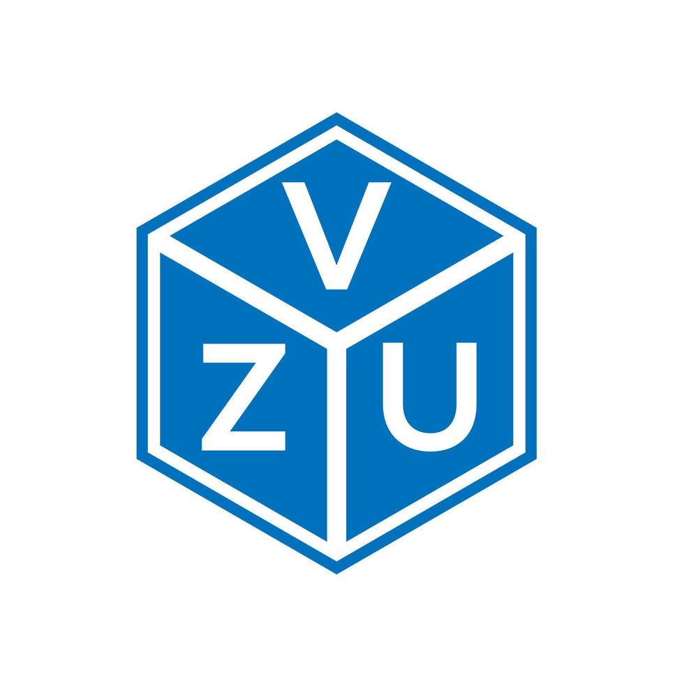 diseño de logotipo de letra vzu sobre fondo negro. concepto de logotipo de letra de iniciales creativas vzu. diseño de letras vzu. vector