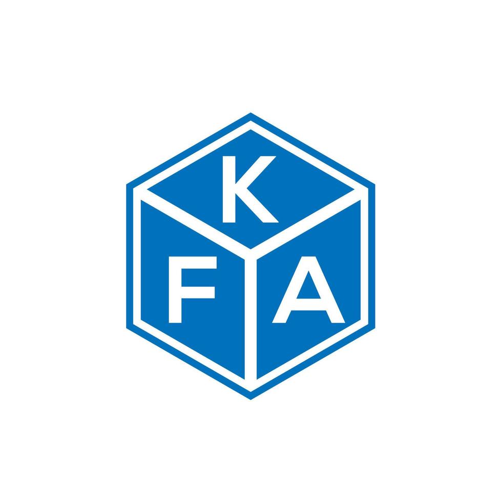 diseño del logotipo de la letra kfa sobre fondo negro. concepto de logotipo de letra de iniciales creativas kfa. diseño de letras kfa. vector