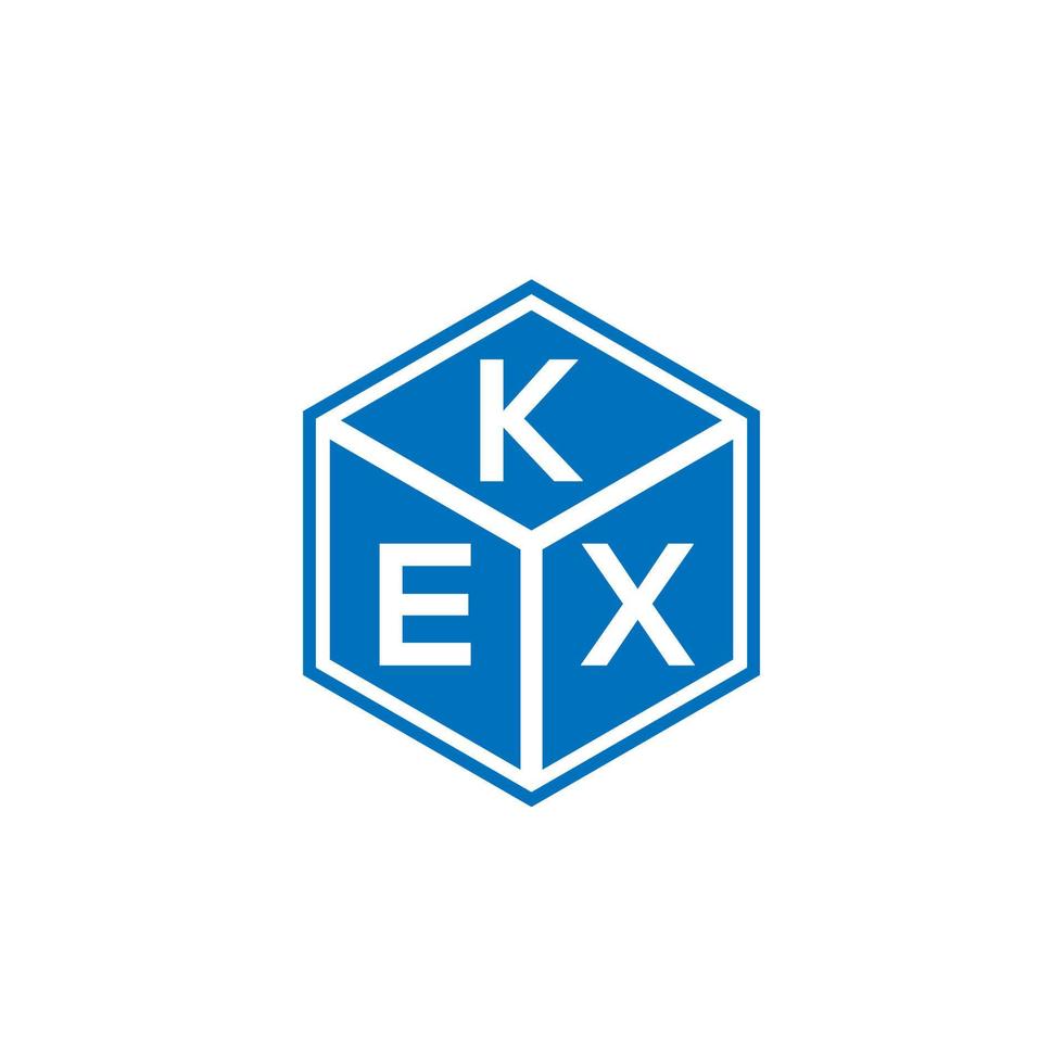 diseño del logotipo de la letra kex sobre fondo negro. concepto de logotipo de letra de iniciales creativas kex. diseño de letras kex. vector