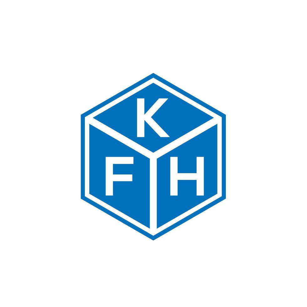 diseño del logotipo de la letra kfh sobre fondo negro. concepto de logotipo de letra de iniciales creativas kfh. diseño de letras kfh. vector