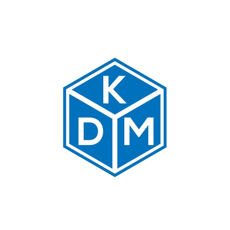 diseño de logotipo de letra kdm sobre fondo negro. concepto de logotipo de letra de iniciales creativas kdm. diseño de letras kdm. vector