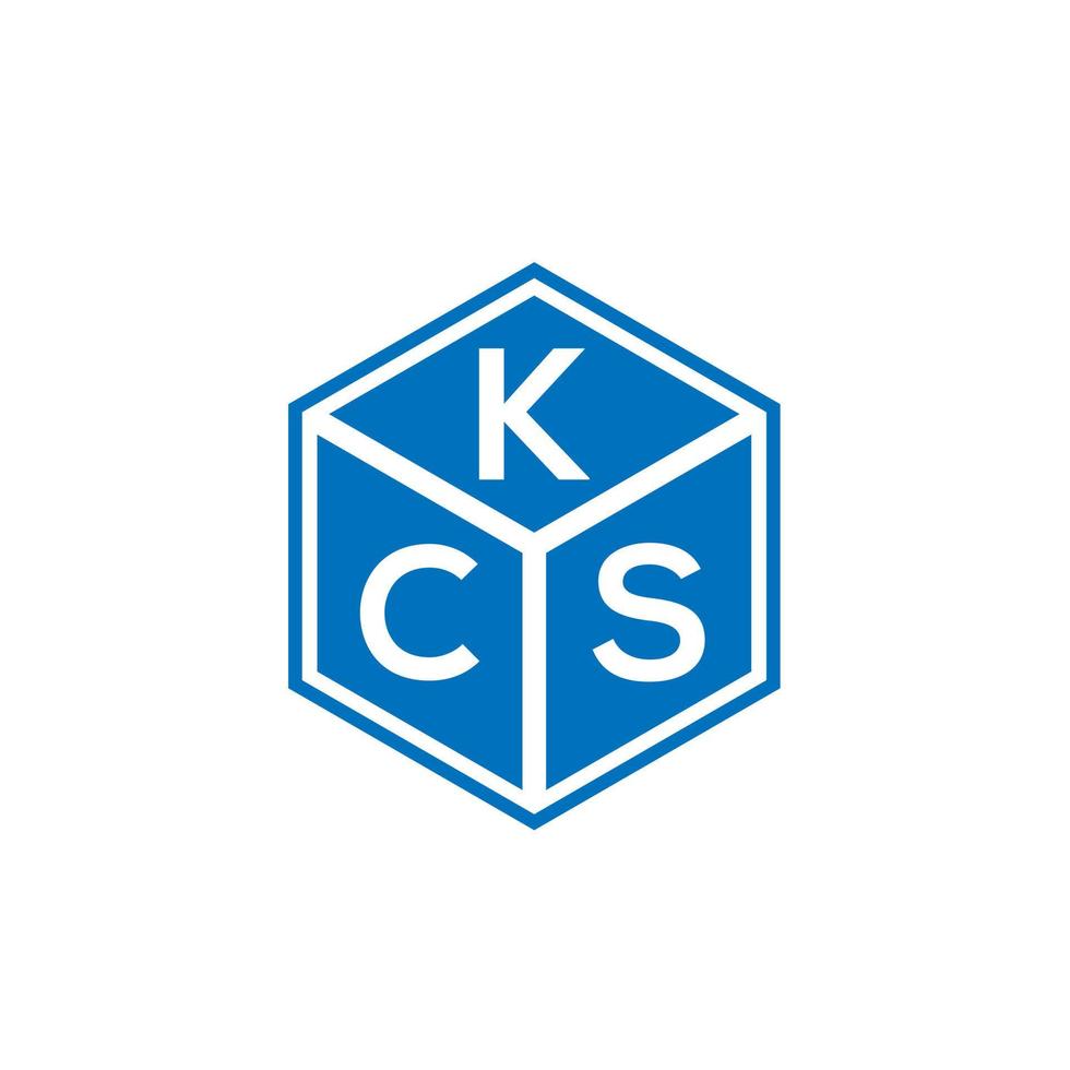 diseño del logotipo de la letra kcs sobre fondo negro. concepto de logotipo de letra de iniciales creativas kcs. diseño de letras kcs. vector