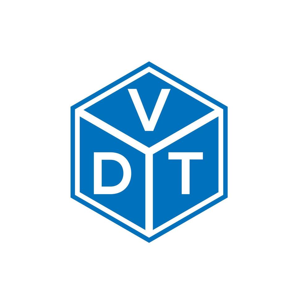 diseño de logotipo de letra vdt sobre fondo negro. concepto de logotipo de letra de iniciales creativas vdt. diseño de letras vdt. vector