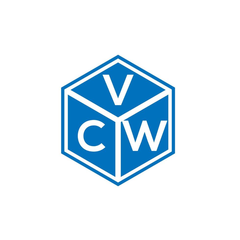 diseño de logotipo de letra vcw sobre fondo negro. concepto de logotipo de letra de iniciales creativas vcw. diseño de letras vcw. vector