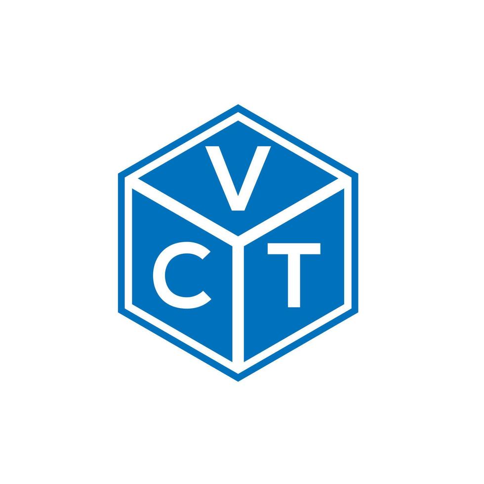 diseño de logotipo de letra vct sobre fondo negro. concepto de logotipo de letra de iniciales creativas vct. diseño de carta vct. vector