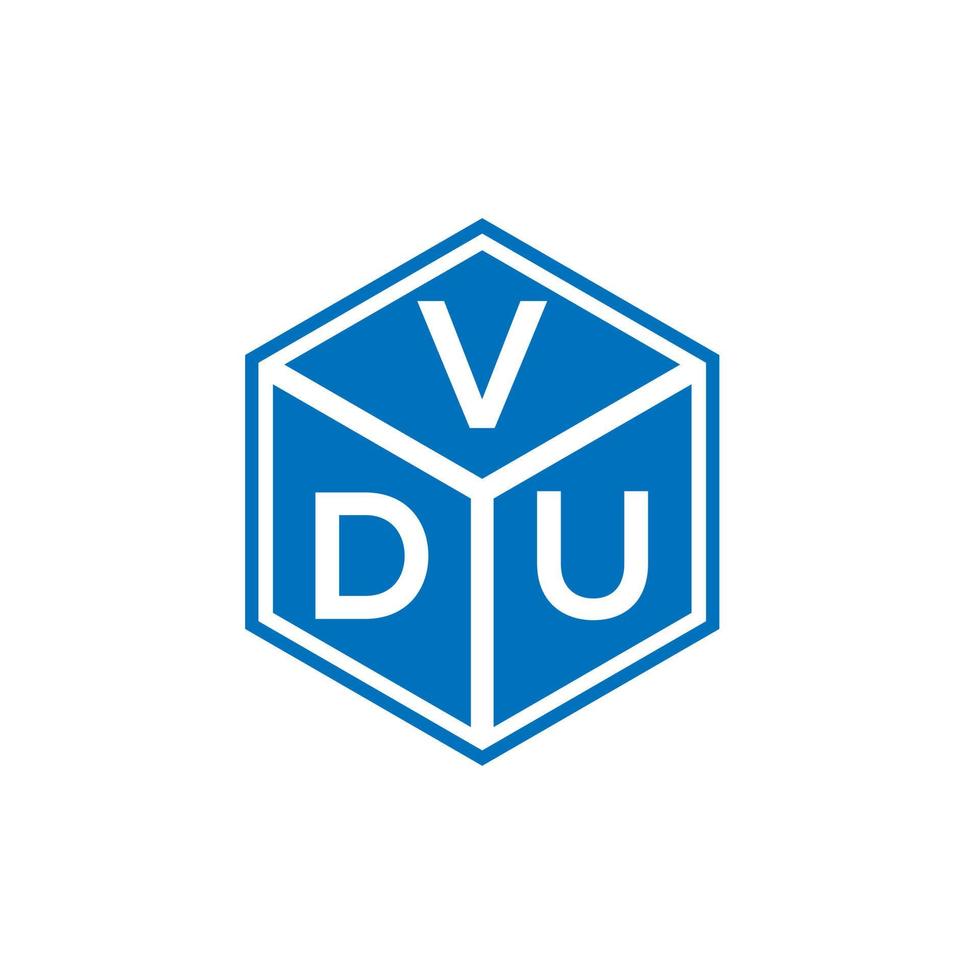 diseño de logotipo de letra vdu sobre fondo negro. concepto de logotipo de letra de iniciales creativas vdu. diseño de letras vdu. vector