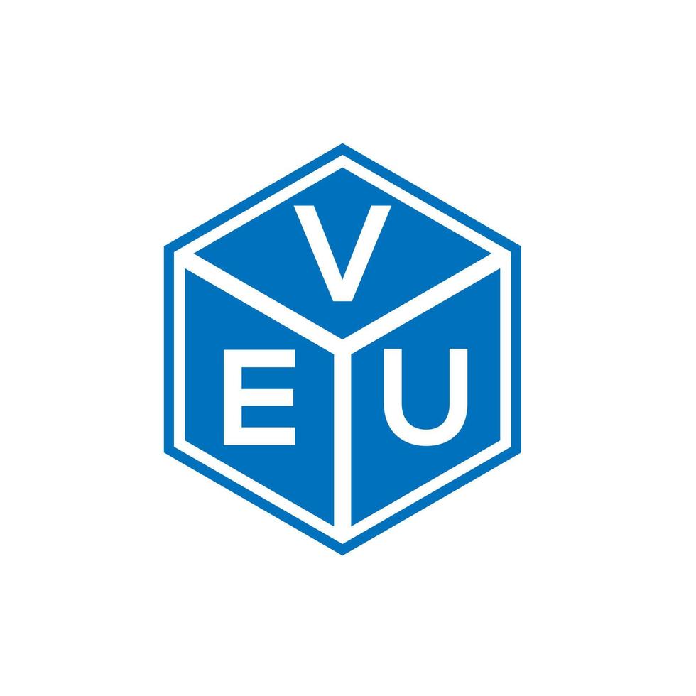 diseño de logotipo de letra veu sobre fondo negro. concepto creativo del logotipo de la letra de las iniciales de veu. diseño de letra veu. vector