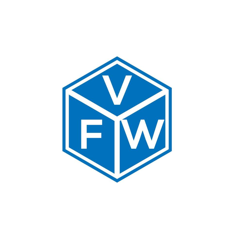 diseño de logotipo de letra vfw sobre fondo negro. vfw concepto creativo del logotipo de la letra de las iniciales. diseño de letra vfw. vector