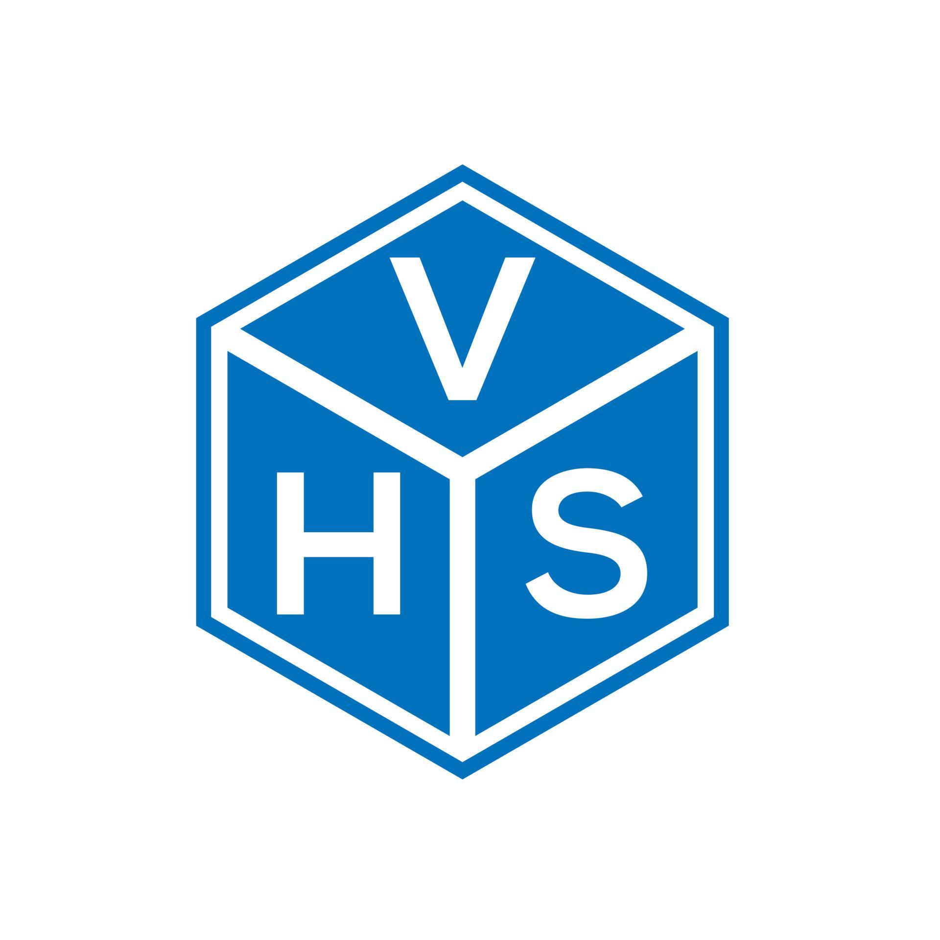 VHS letter logo design on black background. VHS creative initials