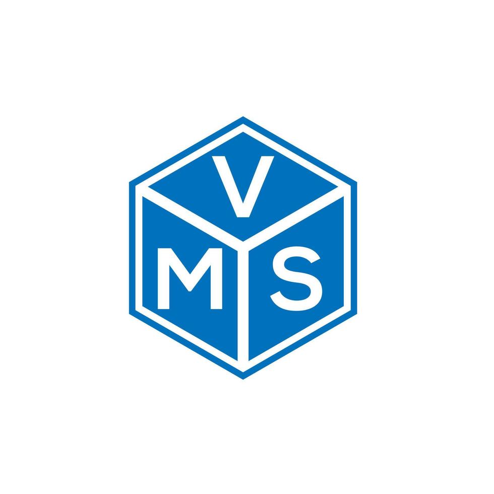 diseño de logotipo de letra vms sobre fondo negro. concepto de logotipo de letra de iniciales creativas vms. diseño de letras vms. vector