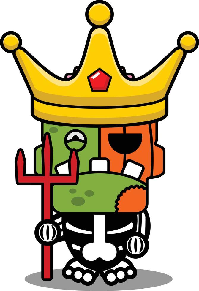 cartoon character costume vector illustration pumpkin king zombie mascot