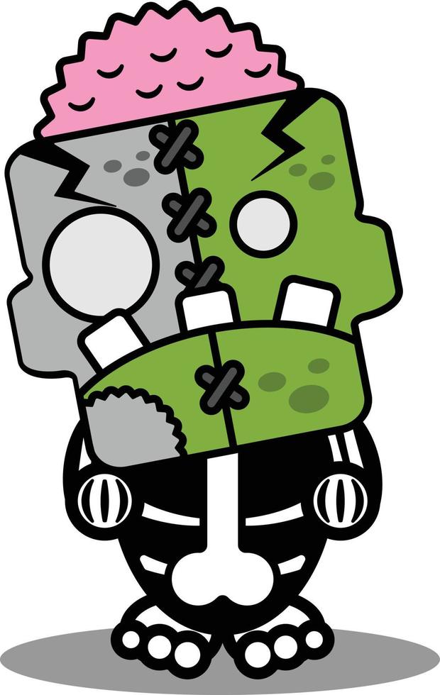 cartoon character costume vector illustration walking cute zombie doll mascot