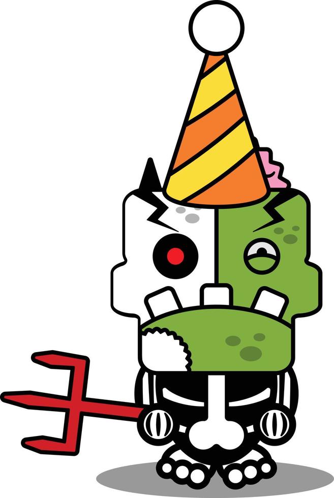 cartoon character costume vector illustration zombie bone mascot party