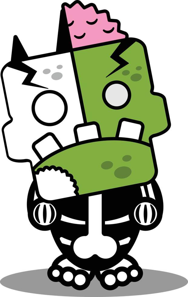 cartoon character costume vector illustration zombie bone mascot walking