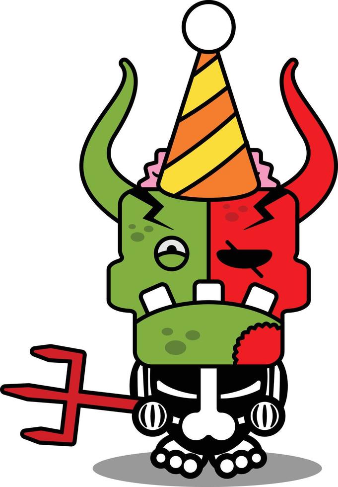cartoon character costume vector illustration Halloween party cute zombie demon mascot