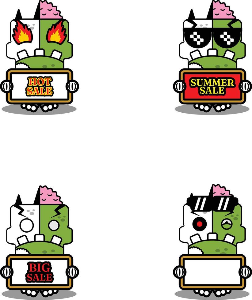 cartoon character costume vector zombie bone summer sale bundle mascot set