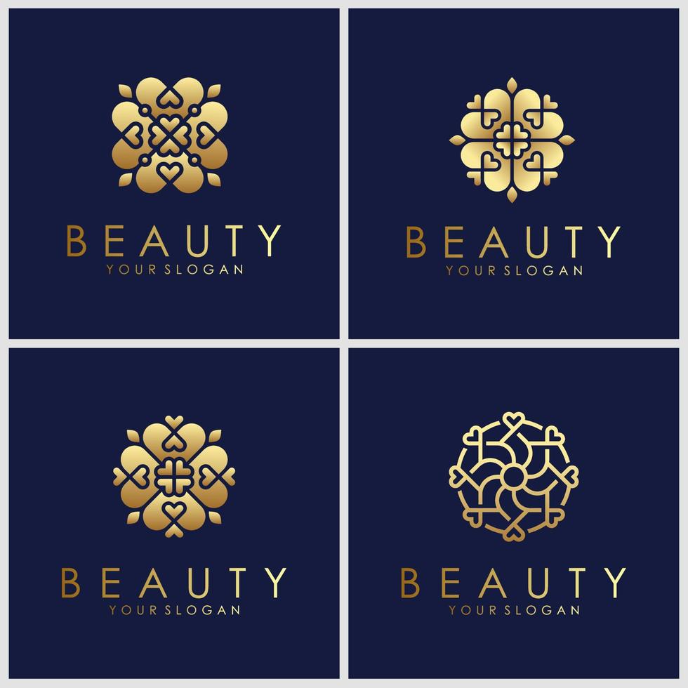 set of ornament logo design templates vector