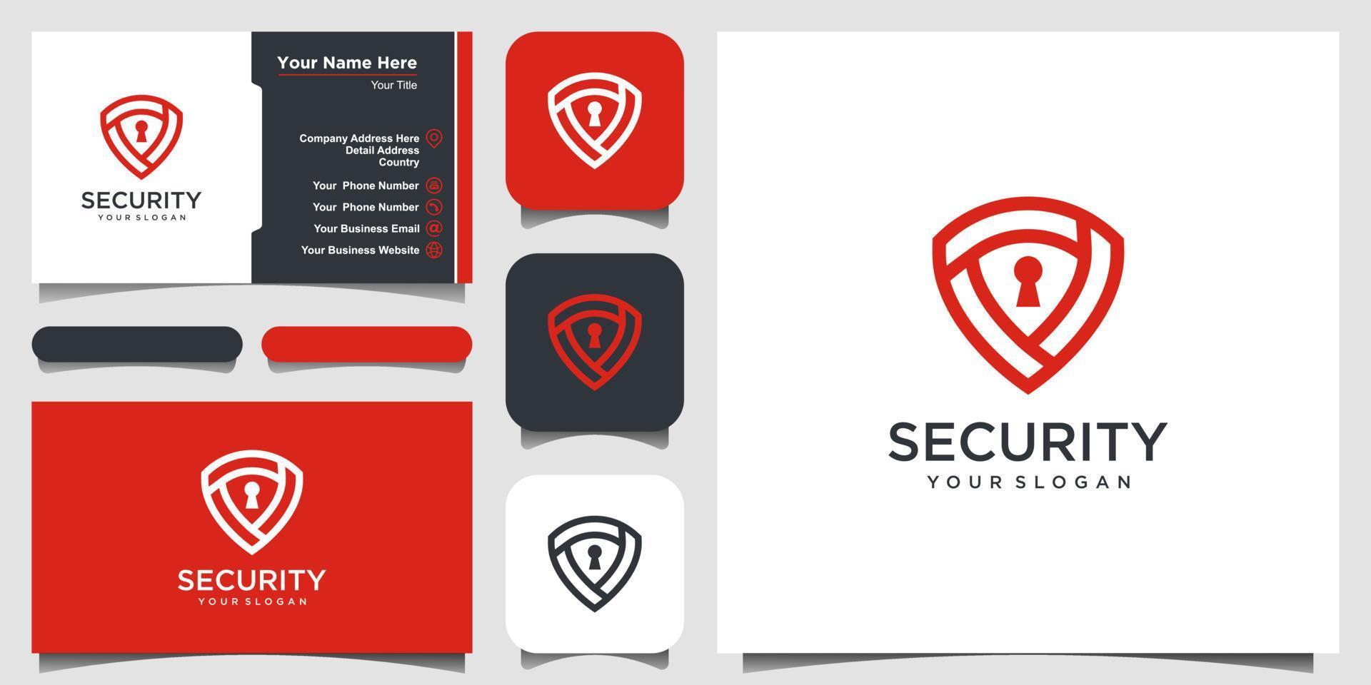 Security icon . Protect security symbol. icon and business card. vector