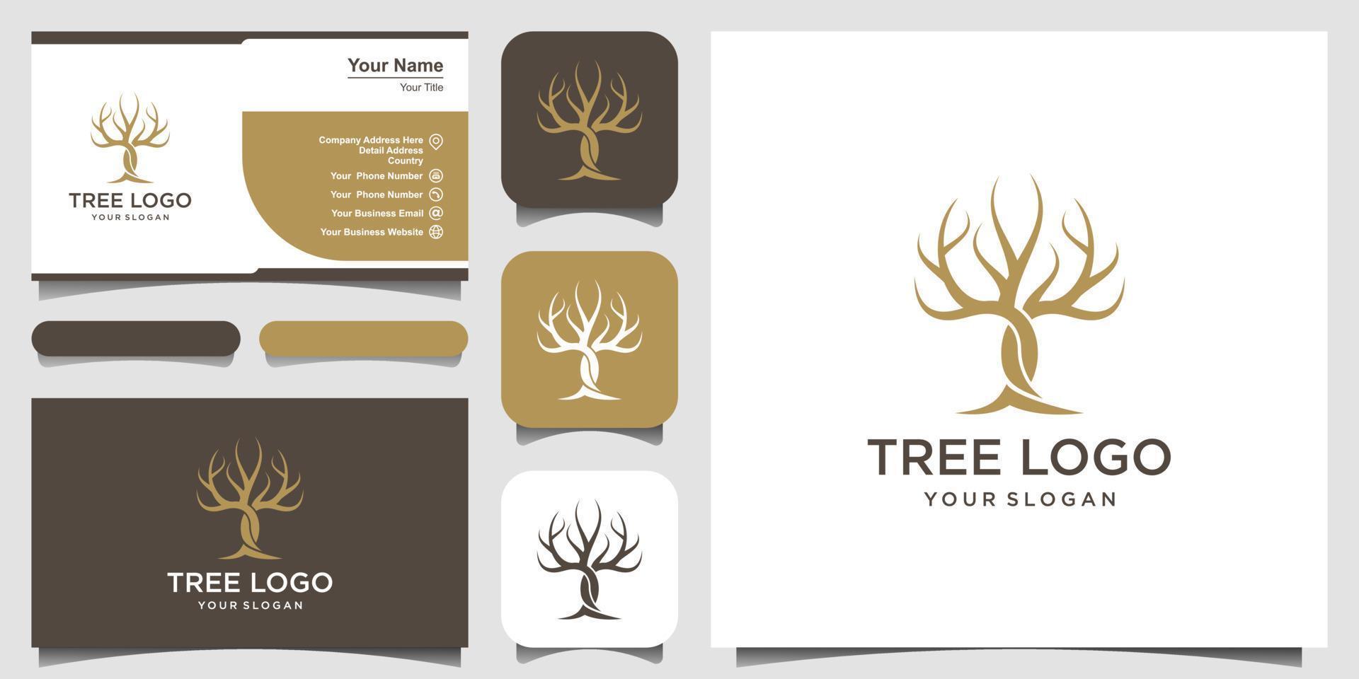 Dry Tree Vector Logo Template. Tree Logo Template Features. This logo is decorative, modern, clean and simple. business card design