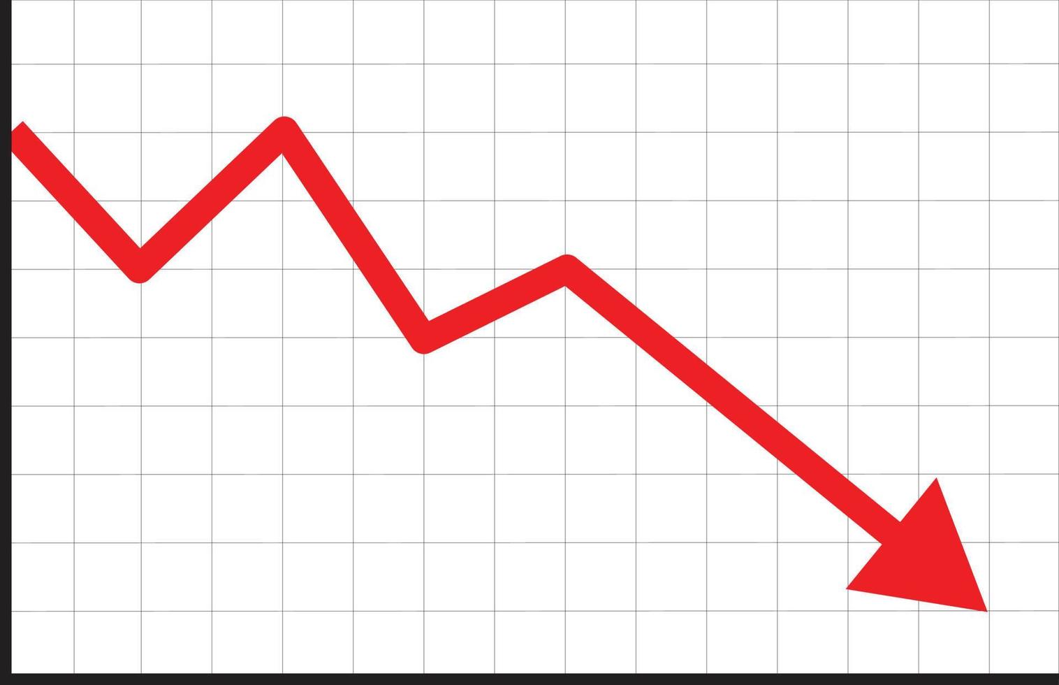 icono de acciones sobre fondo blanco. icono de caída del mercado financiero. gráfico gráfico símbolo de tendencia bajista. gráfico bajando el signo. vector