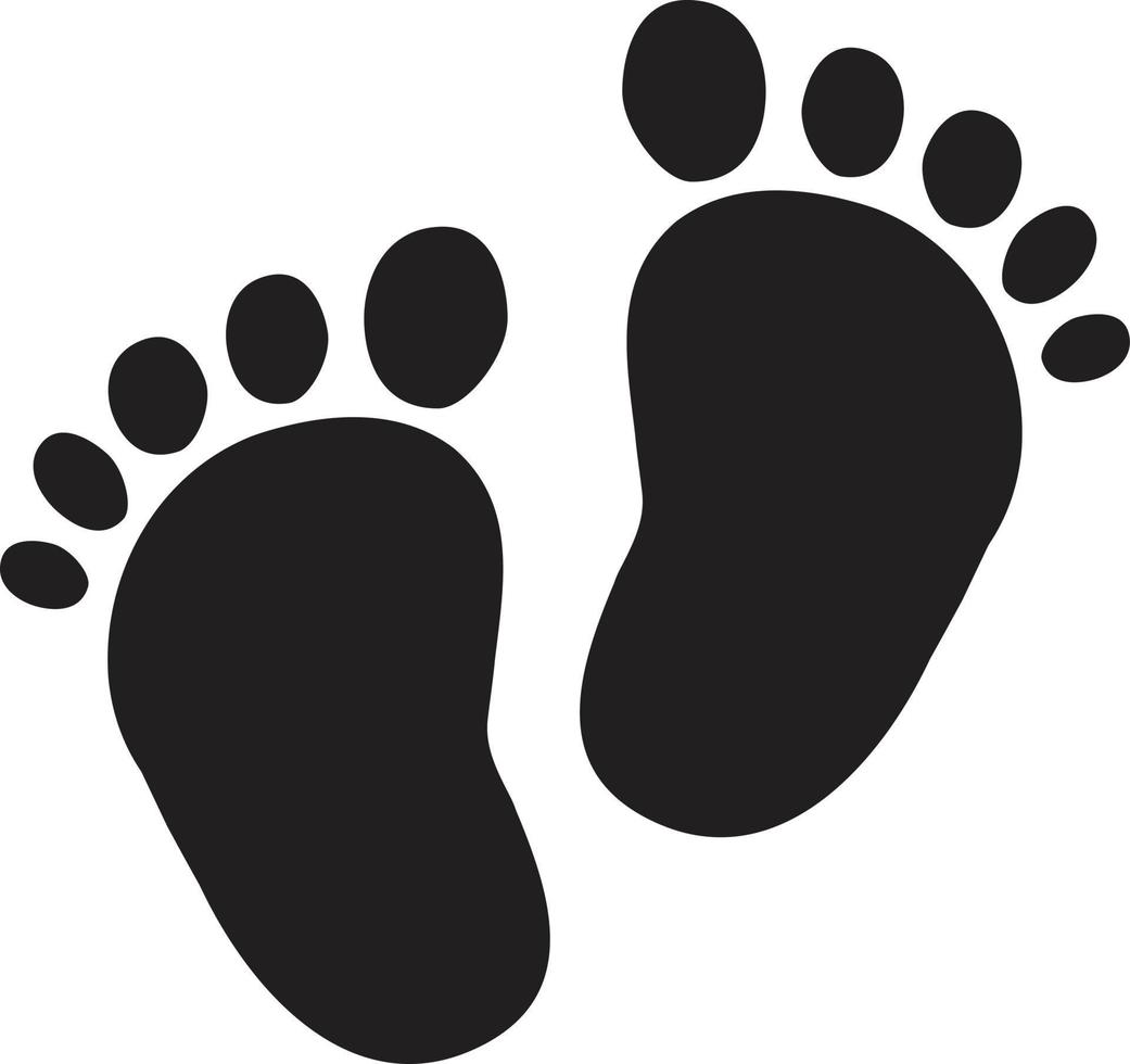 child pair of footprint icon on white background. flat style. child footprint icon for your web site design, logo, app, UI. baby's first steps symbol. toddler barefoot sign. vector